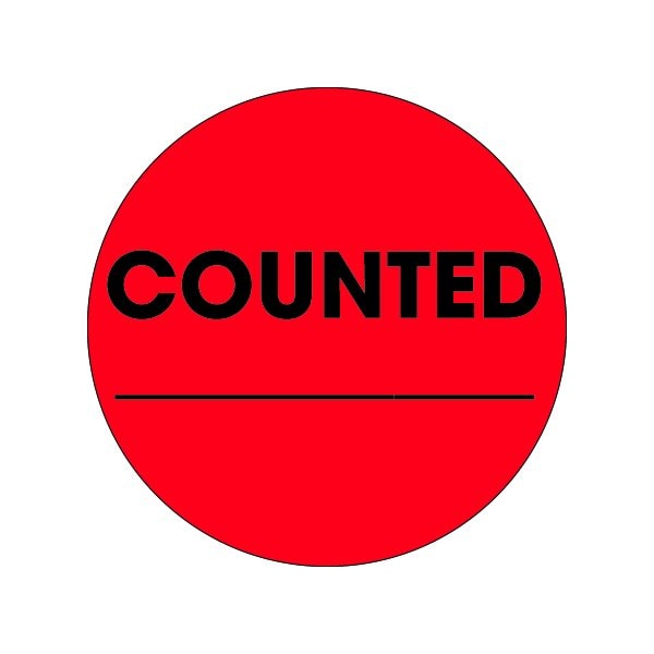 Bsc Preferred 2'' Circle - ''Counted _'' Fluorescent Red Labels BUY00019814 - main